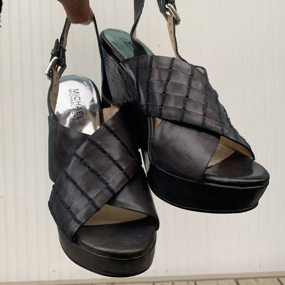 Michael Kors Platform block Heels gray 6.5 - Picture 14 of 16